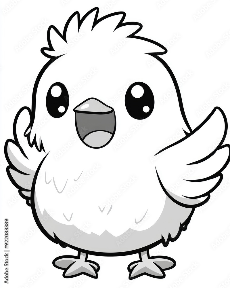 Cute Cartoon Chick with Big Eyes Cute Cartoon Chick with Big Eyes