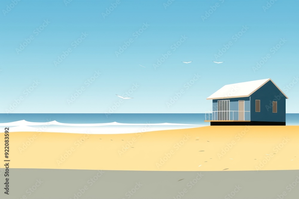 Minimal building beach architecture outdoors. Minimal building beach architecture outdoors.