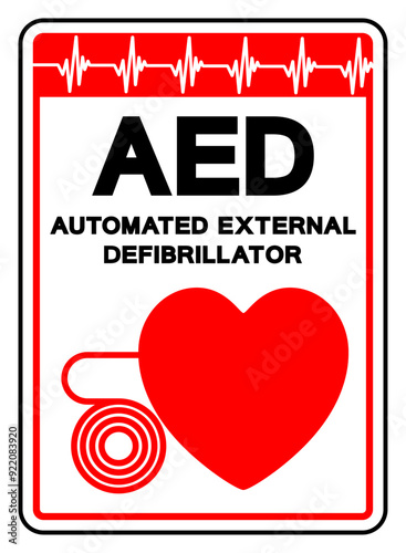 AED Automated External Defibrillator Symbol Sign, Vector Illustration, Isolate On White Background Label .EPS10