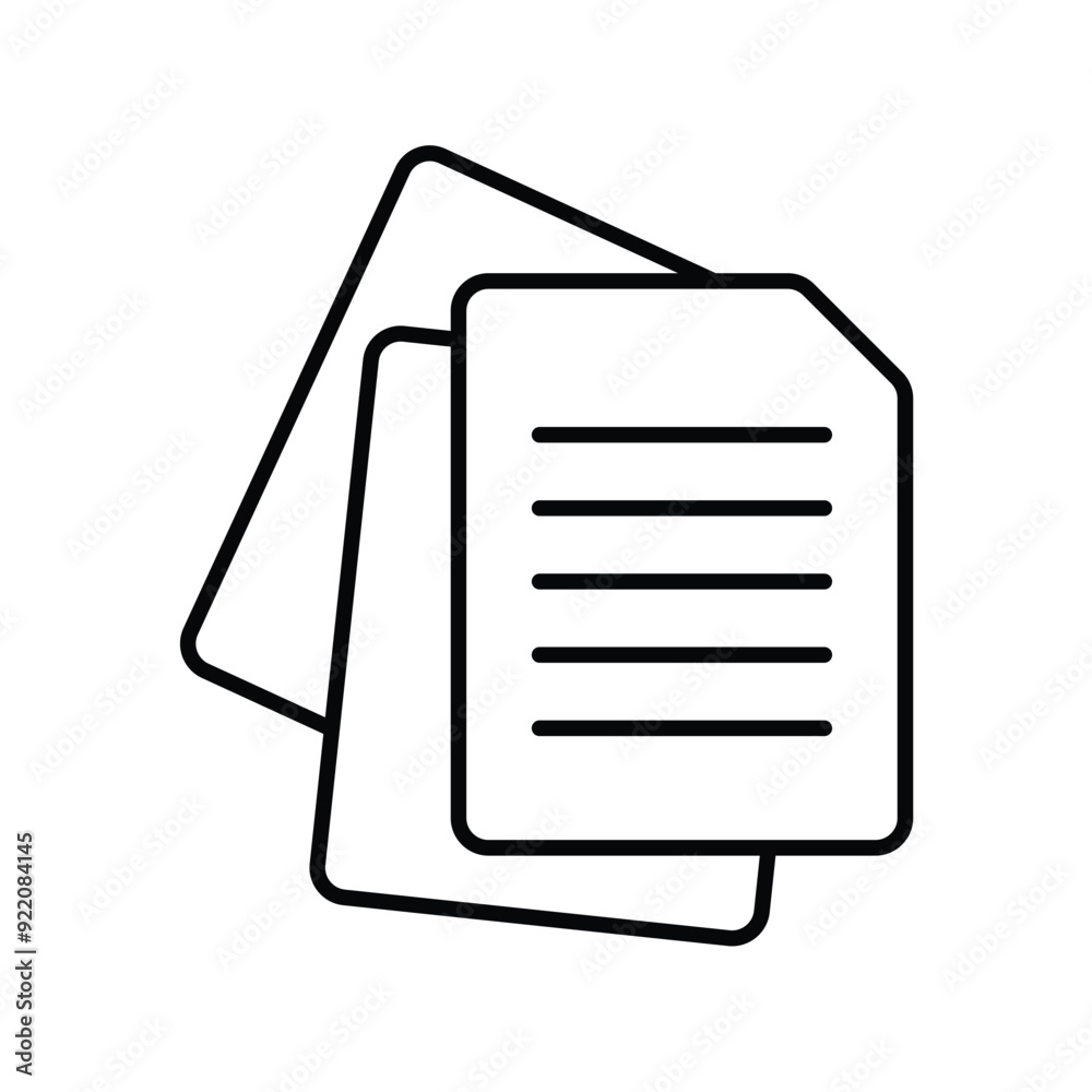 paper line icon with white background vector stock illustration paper line icon with white background vector stock illustration