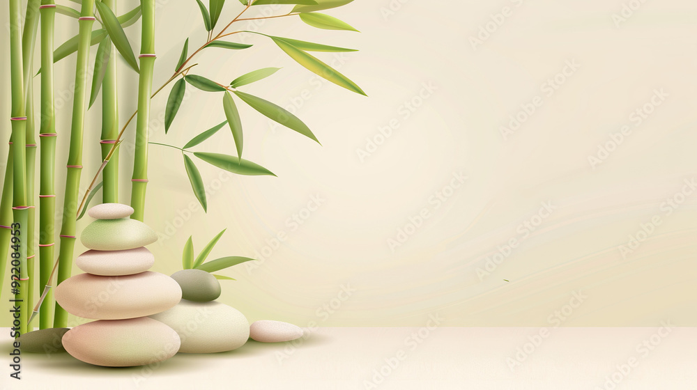 Zen Bamboo and Stacked Stones Zen Bamboo and Stacked Stones