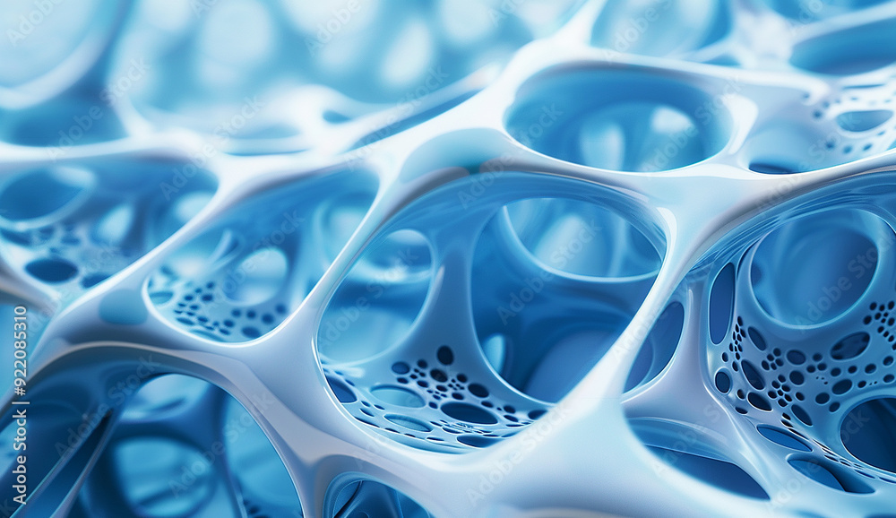 A blue abstract structure with fractal lines A blue abstract structure with fractal lines