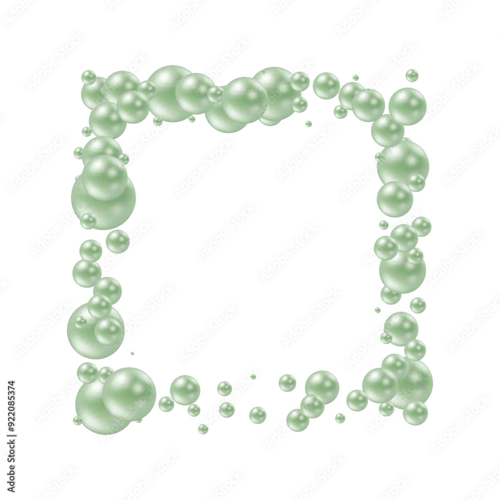 Obraz premium Photo frame made of green balls. Decorative element. Eps 10
