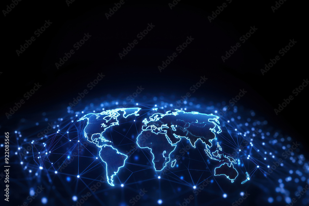 Obraz premium Technology abstract network planet.