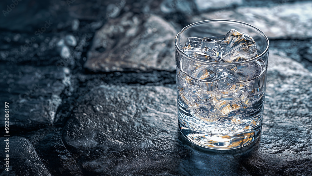 Vodka - water, glass, ice, cold, drink, stone, surface, clear, refreshment, shiny, beverage, liquid, still life, frozen, cool, transparent, hydration, cubes, rocks Vodka - water, glass, ice, cold, drink, stone, surface, clear, refreshment, shiny, beverage, liquid, still life, frozen, cool, transparent, hydration, cubes, rocks