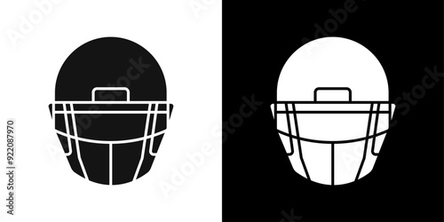american football helmet icon line art vector