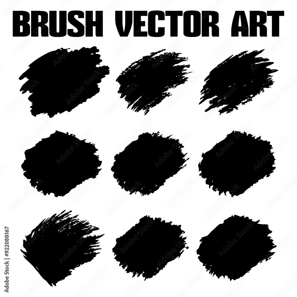 Black abstract grunge brush vector texture pack. Black abstract grunge brush vector texture pack.
