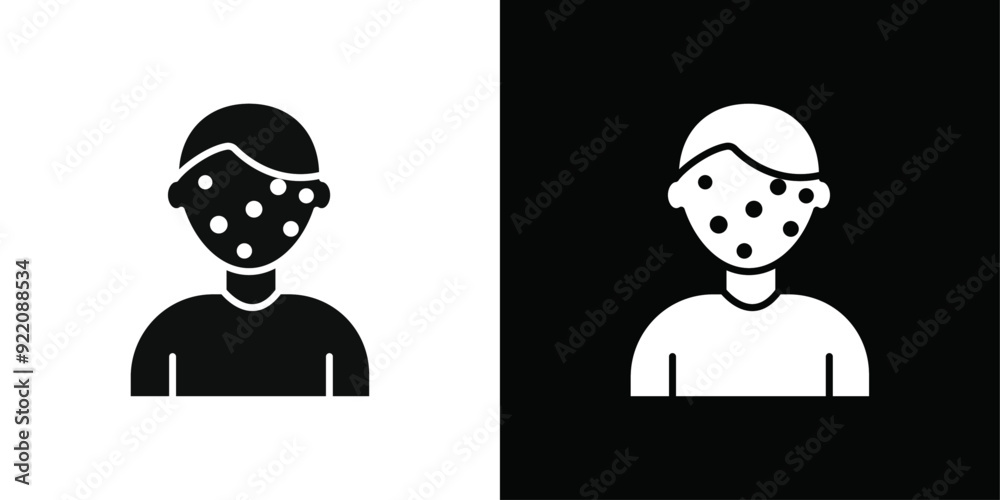 Boy chicken pox icon line art vector Boy chicken pox icon line art vector