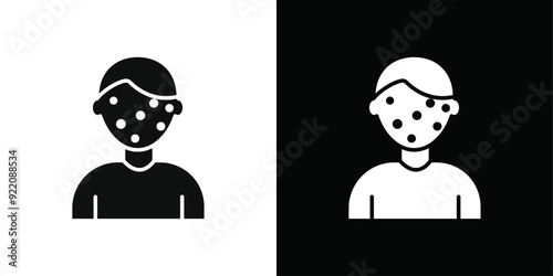 Boy chicken pox icon line art vector