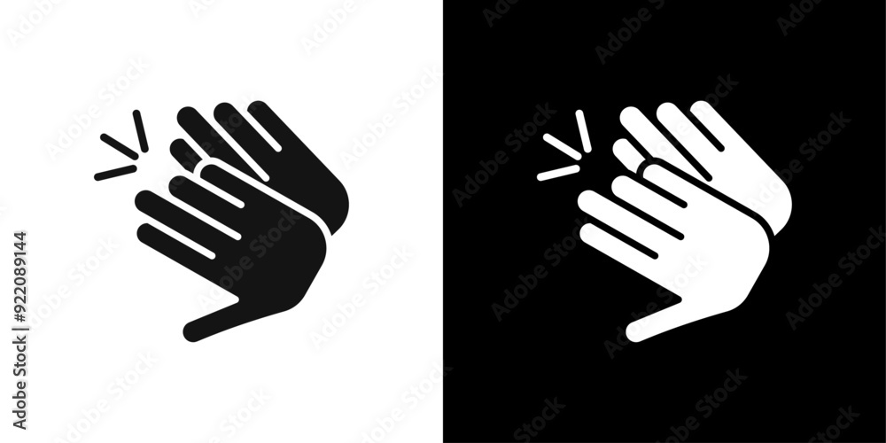 Obraz premium Clapping hand icon line art vector