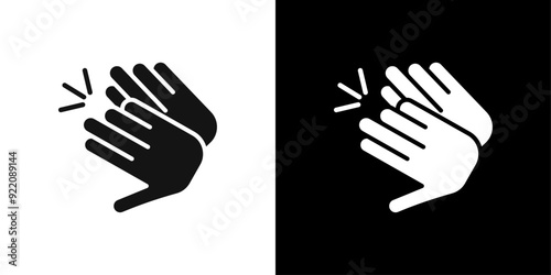 Clapping hand icon line art vector