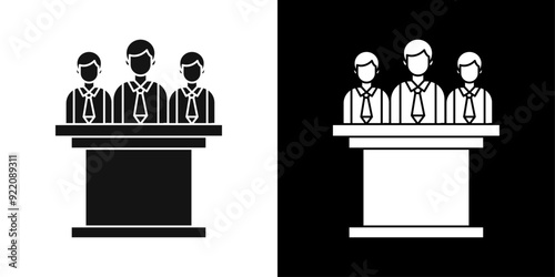 committee board icon line art vector