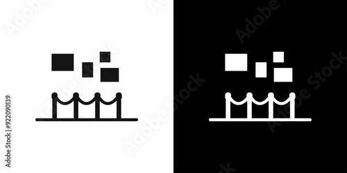 Exhibit icon line art vector