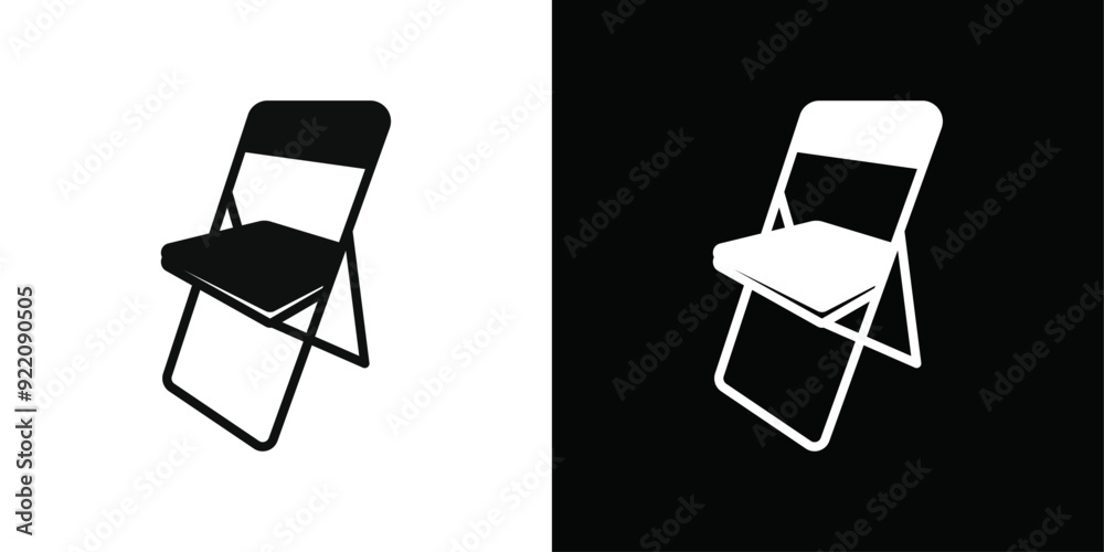 Φωτογραφία folding chair icon line art vector
