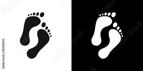 footprint human icon line art vector
