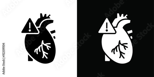 Heart risk icon line art vector