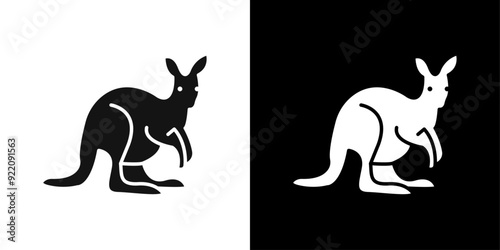 kangaroo icon line art vector