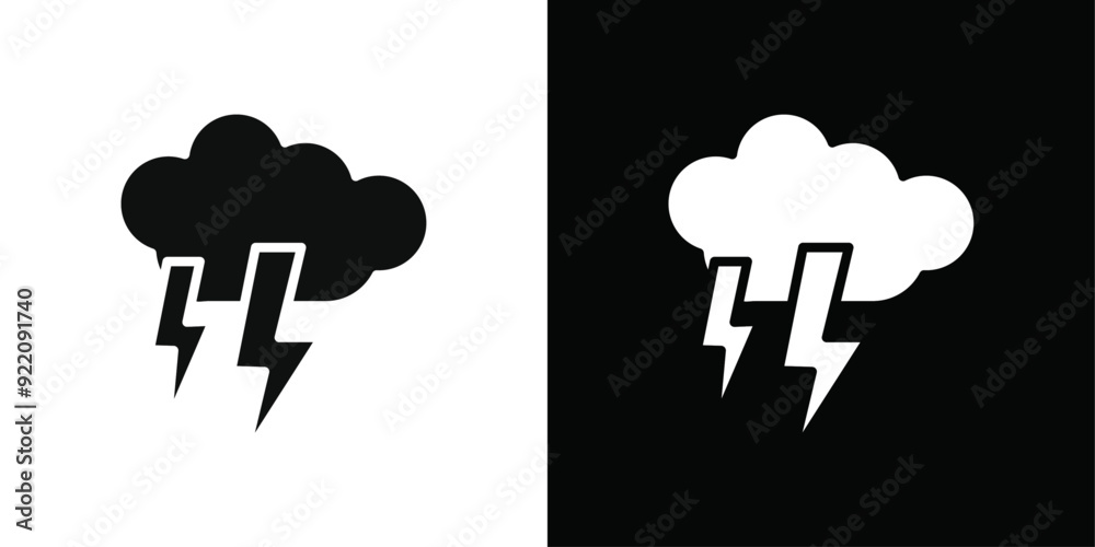Lightning icon line art vector Lightning icon line art vector