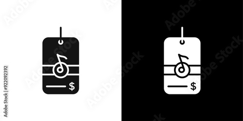 Music Price icon line art vector