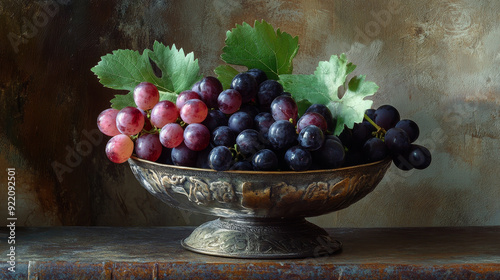 grapes on wooden background