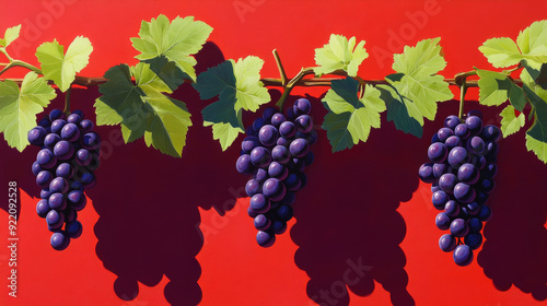 grapes on wooden background
