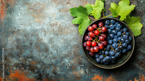 grapes on wooden background