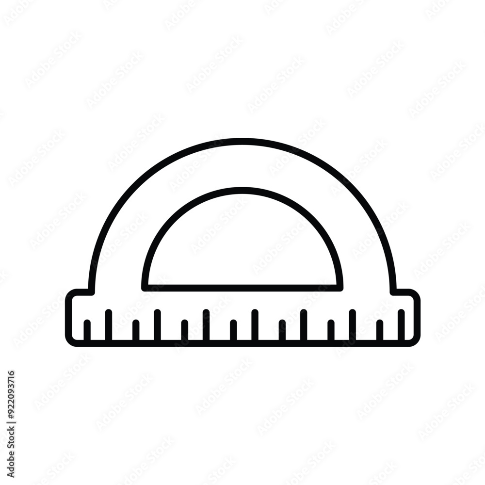 protractor line icon with white background vector stock illustration protractor line icon with white background vector stock illustration