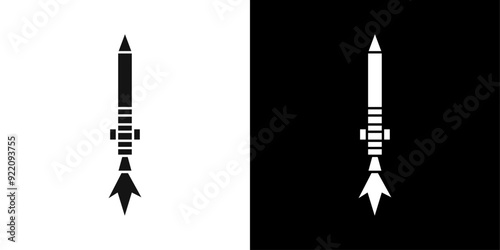 Rocket Spaceship Startup icon line art vector
