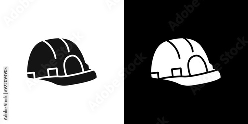 Safety helmet icon line art vector