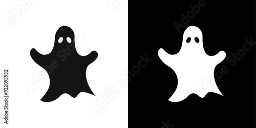 scary Ghost icon line art vector