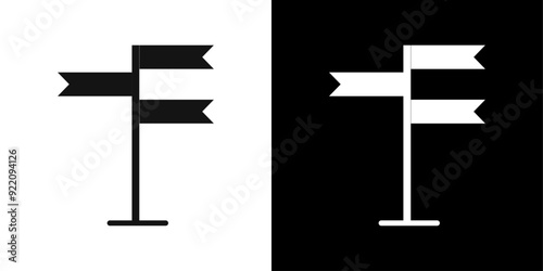 signpost icon line art vector