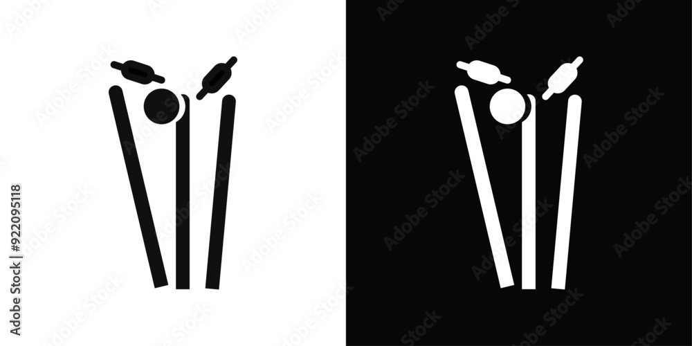 Φωτογραφία Wicket Stump icon line art vector