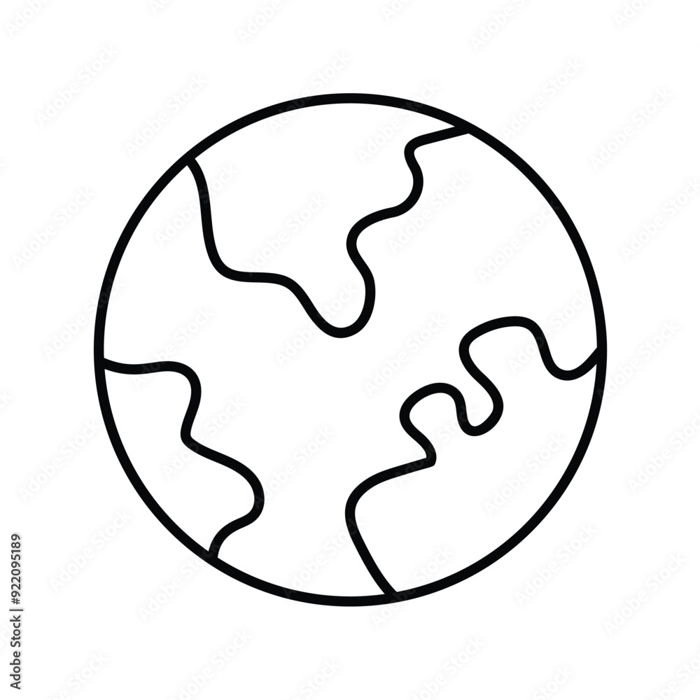 globe line icon with white background vector stock illustration globe line icon with white background vector stock illustration