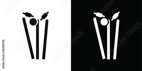 Wicket Stump icon line art vector