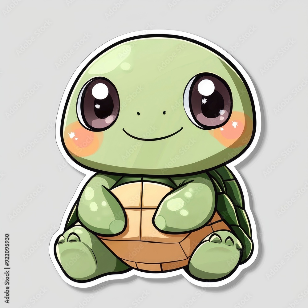 Fototapeta premium Cute Cartoon Turtle Illustration