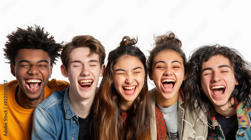 A highly detailed image of friends laughing, with joyful expressions, casual clothing, and dynamic poses, front view, pure white background. Ultra-detailed features with realistic textures, A highly detailed image of friends laughing, with joyful expressions, casual clothing, and dynamic poses, front view, pure white background. Ultra-detailed features with realistic textures,