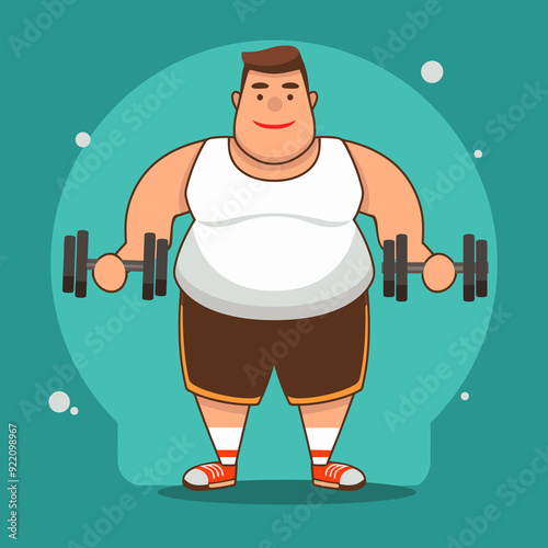 Fotografía Cartoon Character Cheerful Chubby Man (2)