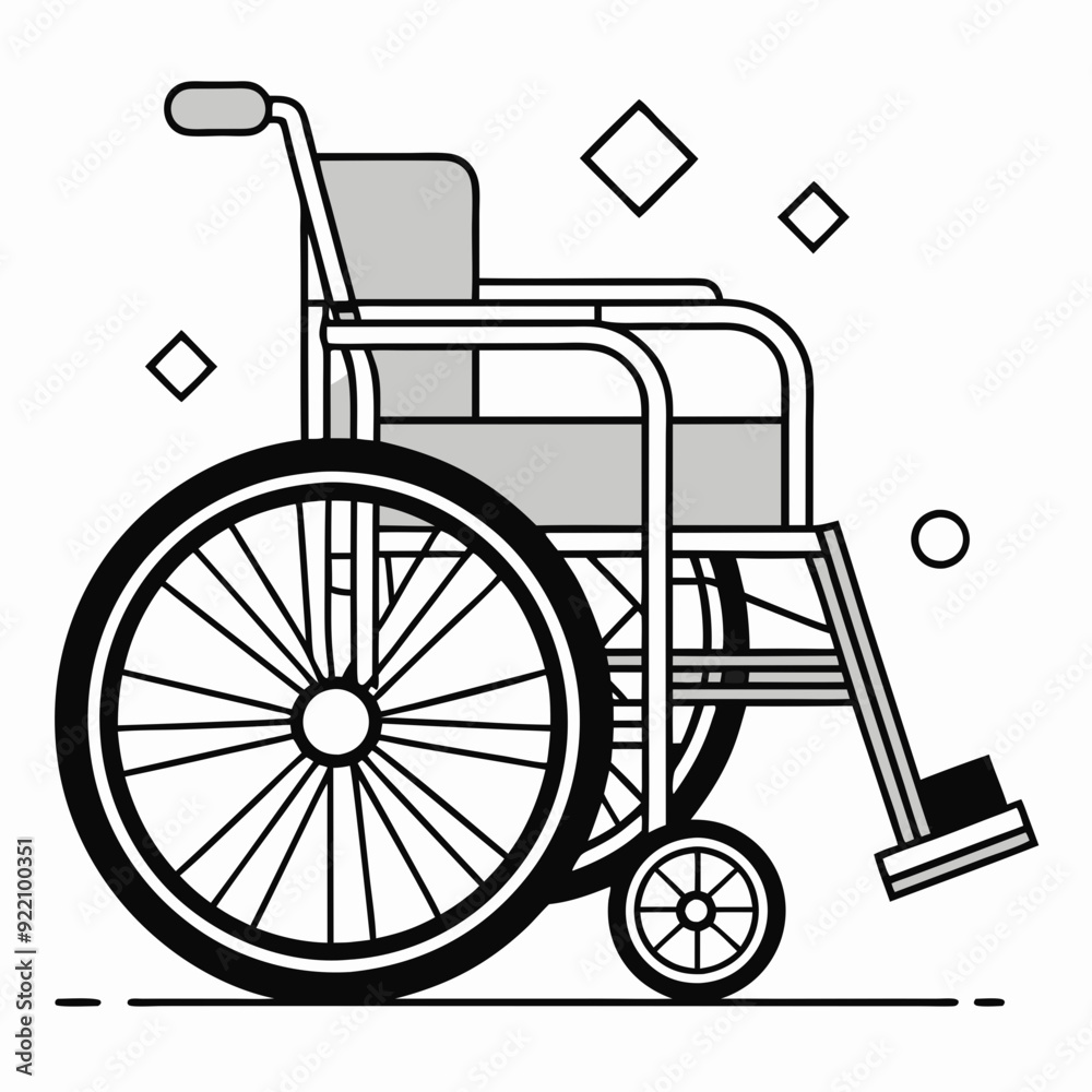 Fototapeta premium Wheelchair art vector illustrator