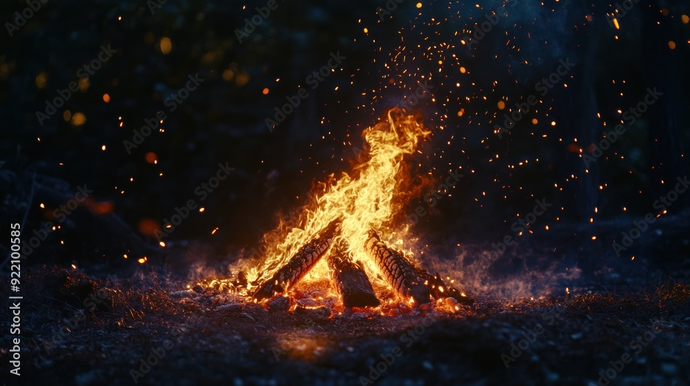 Campfire Flames in the Night Campfire Flames in the Night