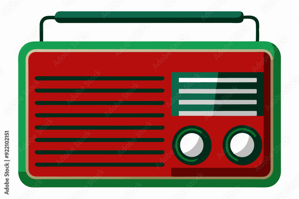 An old school transistor radio art vector illustrator
