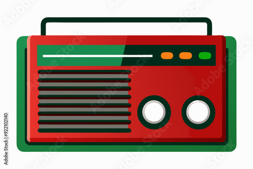 An old school transistor radio art vector illustrator