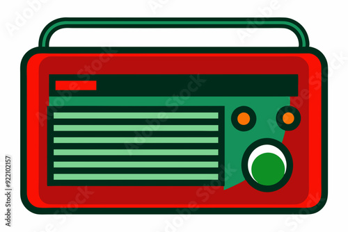 An old school transistor radio art vector illustrator