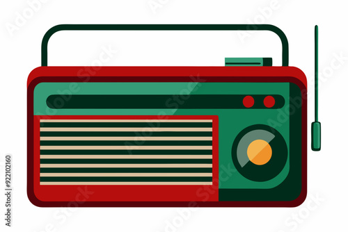 An old school transistor radio art vector illustrator