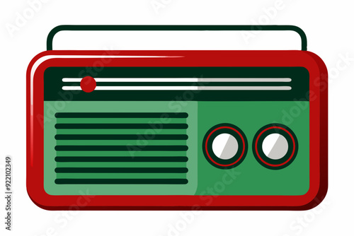 An old school transistor radio art vector illustrator