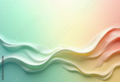 Inclusive and Vibrant Disability Pride Month Background: This abstract wavy gradient design features pastel hues of green, blue, white, gold, and red. Ideal for creating awareness and promoting inclus photo