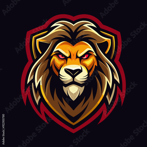 Illustration of a lion mascot featuring vibrant color contrasts and detailed design, representing strength and dominance typically used for branding, graphic design, or athletic team logos.

