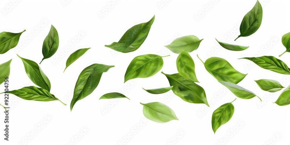 Green leaves of a plant on a white background Green leaves of a plant on a white background