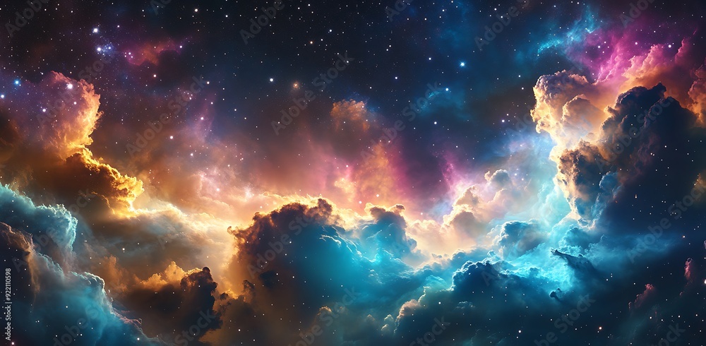 Fototapeta premium Vibrant Nebula background