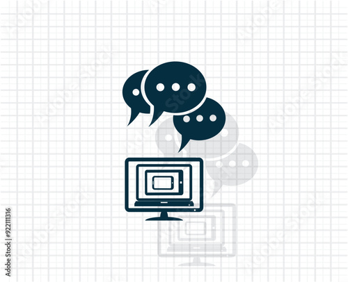Vector dark color icon with shadow on light checkered background