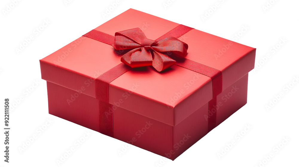 Obraz premium Red gift box, isolated on white background